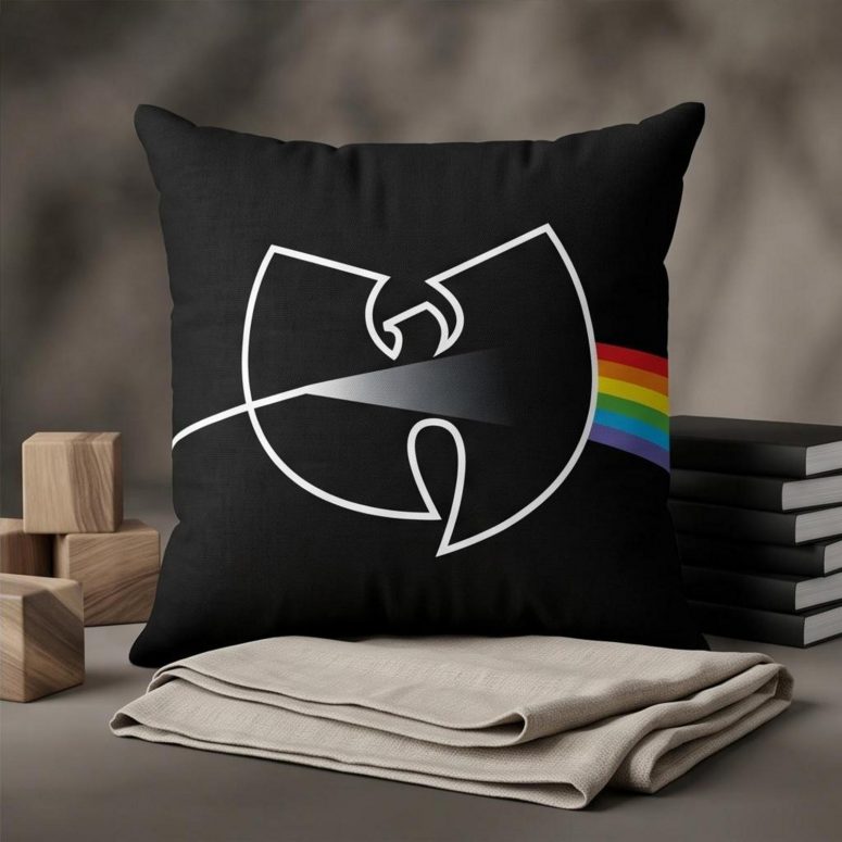 Pink Floyd Pillow Cover - The Wu Tang Clan Dark Side Of The Moon Pink Floyd Pillow Cover - The Wu Tang Clan Dark Side Of The Moon