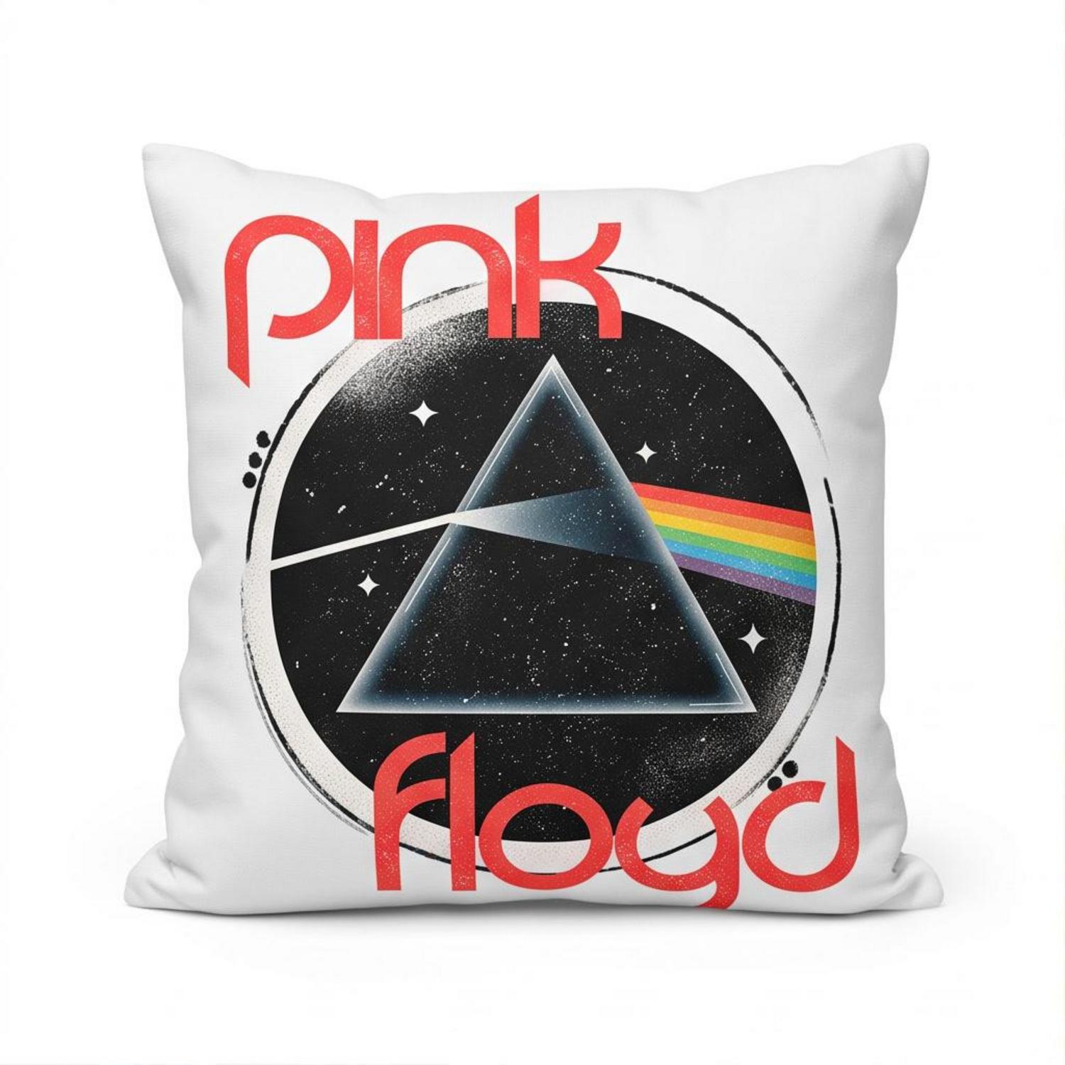 Pink Floyd Pillow Cover - Vintage Dark Side Of The Moon Circle Focus Pink Floyd Pillow Cover - Vintage Dark Side Of The Moon Circle Focus