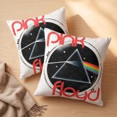Pink Floyd Pillow Cover - Vintage Dark Side Of The Moon Circle Focus Pink Floyd Pillow Cover - Vintage Dark Side Of The Moon Circle Focus