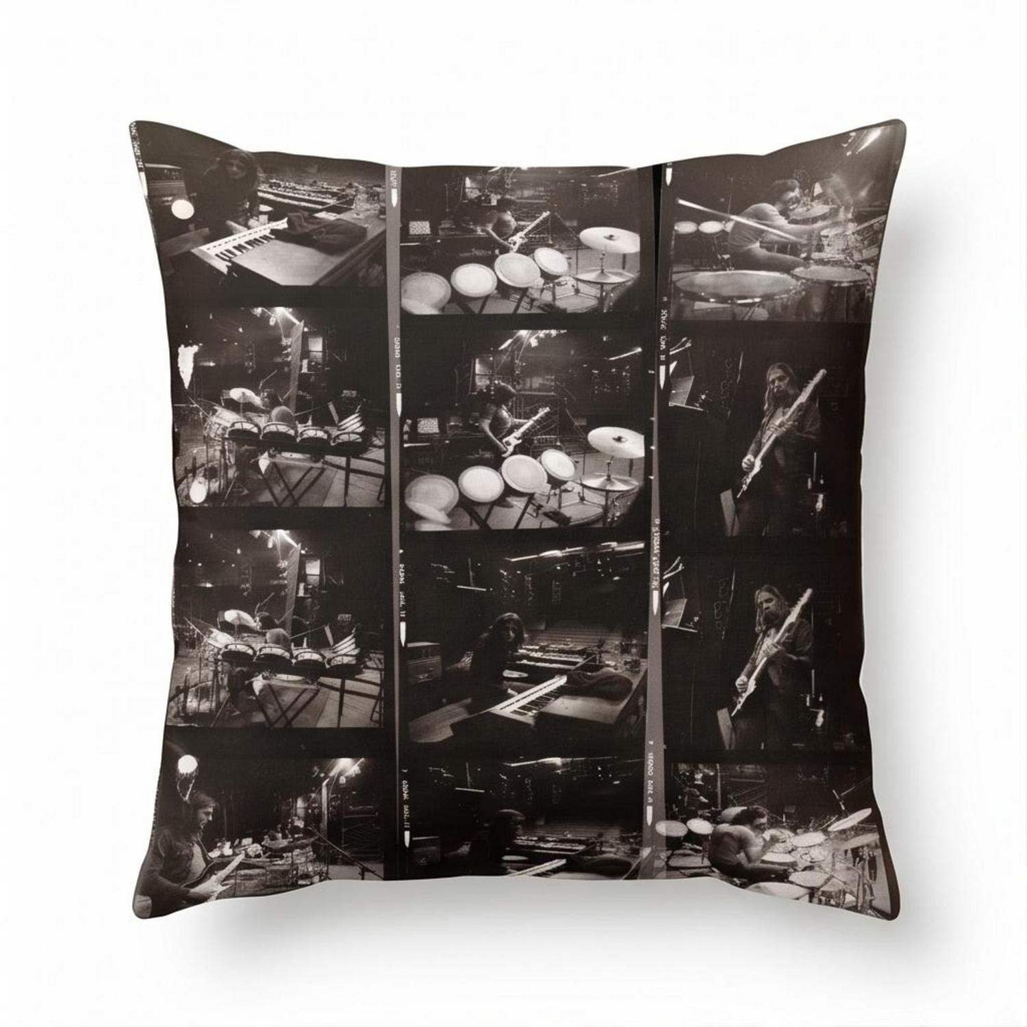 Pink Floyd Pillow Cover - Vintage New York City Tour July 4Th Film Collage Pink Floyd Pillow Cover - Vintage New York City Tour July 4Th Film Collage