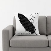 Pink Floyd Pillow Cover - Wish You Were Here Lyrics Black Feather