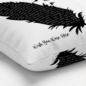 Pink Floyd Pillow Cover - Wish You Were Here Lyrics Black Feather