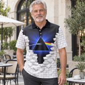 Pink Floyd Polo Shirt - The Light Behind The Wall Dark Side Of The Moon Pink Floyd Polo Shirt - The Light Behind The Wall Dark Side Of The Moon
