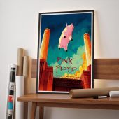 Pink Floyd Poster - Animals Flying Pig Comic Style Art Print Pink Floyd Poster - Animals Flying Pig Comic Style Art Print