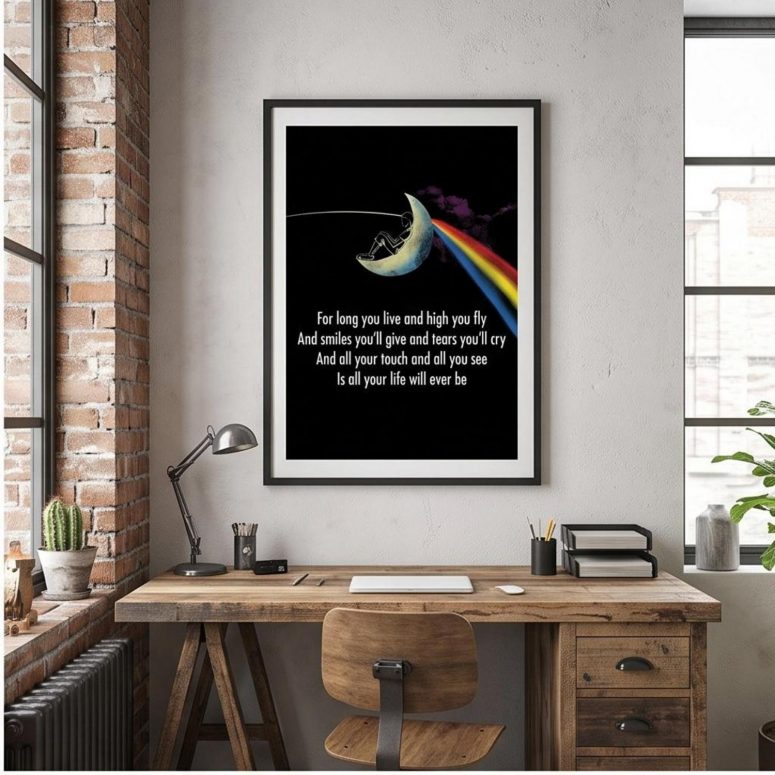 Pink Floyd Poster - Breathe Lyric DSOTM All Your Life Will Ever Be