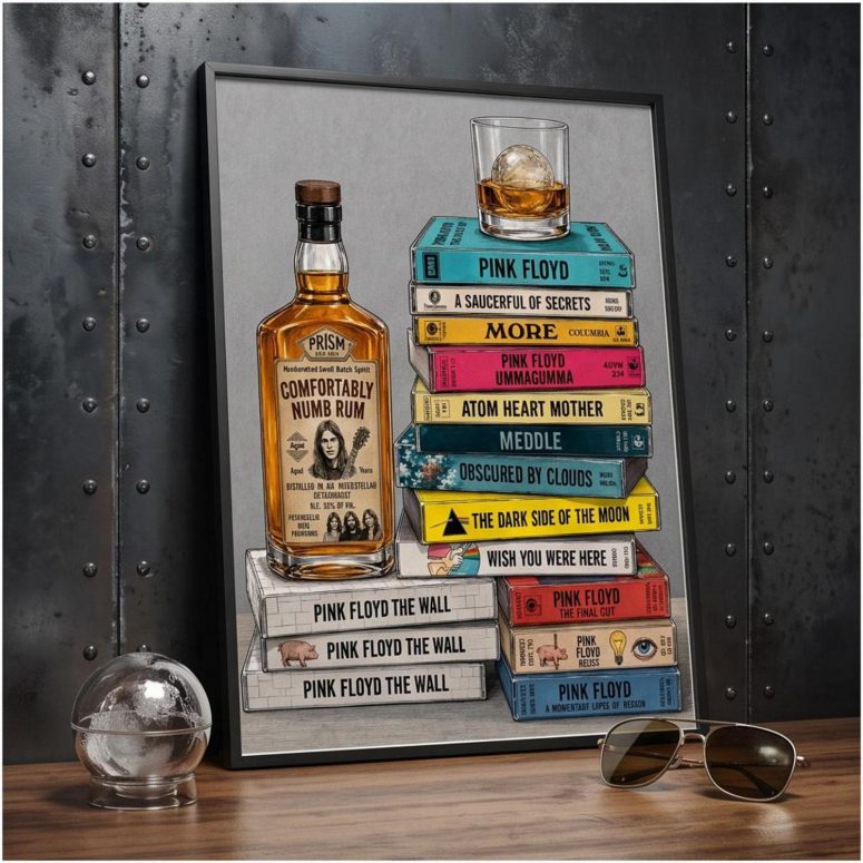 Pink Floyd Poster - Cassettee Collection Comfortably Numb Rum & Classic Albums Artwork