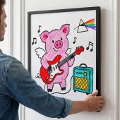 Pink Floyd Poster - Crayon Another Pig In he Band