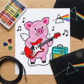 Pink Floyd Poster - Crayon Another Pig In he Band
