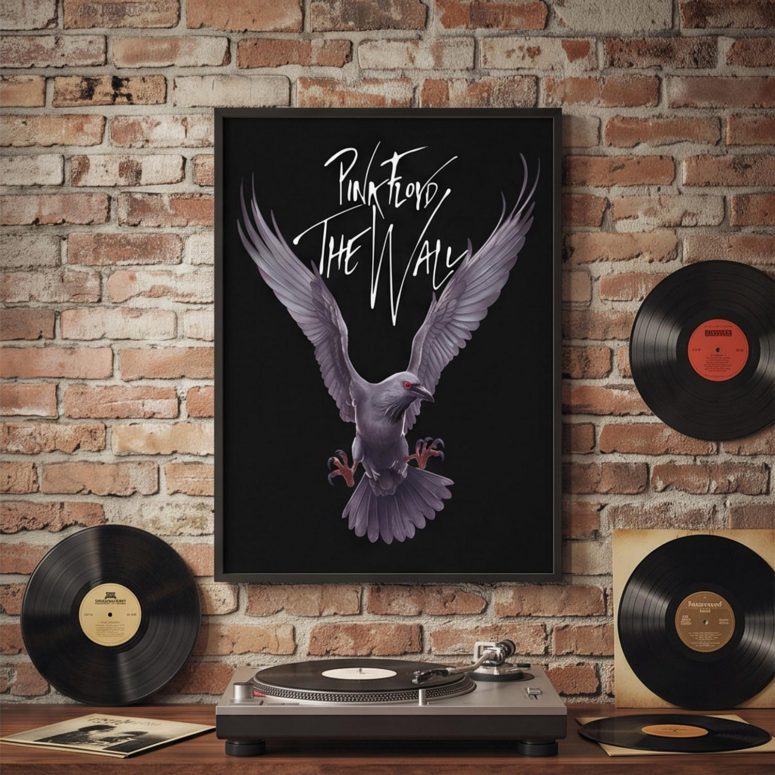 Pink Floyd Poster - Death Raven Bird The Wall Pink Floyd Poster - Death Raven Bird The Wall