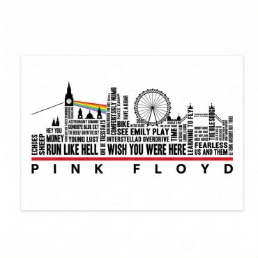 Pink Floyd Poster - London Typography Album Art Pink Floyd Poster - London Typography Album Art