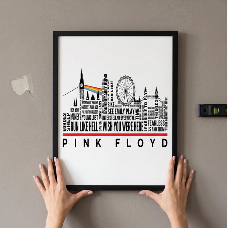Pink Floyd Poster - London Typography Album Art