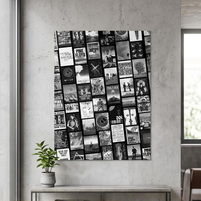 Pink Floyd Poster - Pink Floyd Artwork Poster Collage Black White