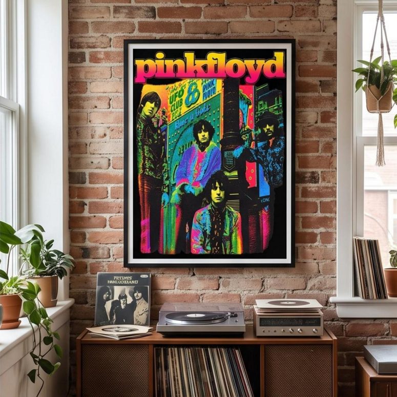 Pink Floyd Poster - Psychedelic Colors Members