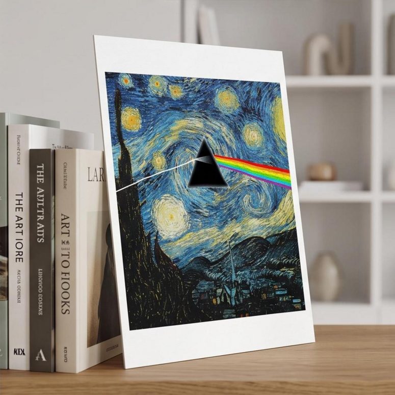 Pink Floyd Poster - Starry Night Dark Side Of The Moon Van Gogh