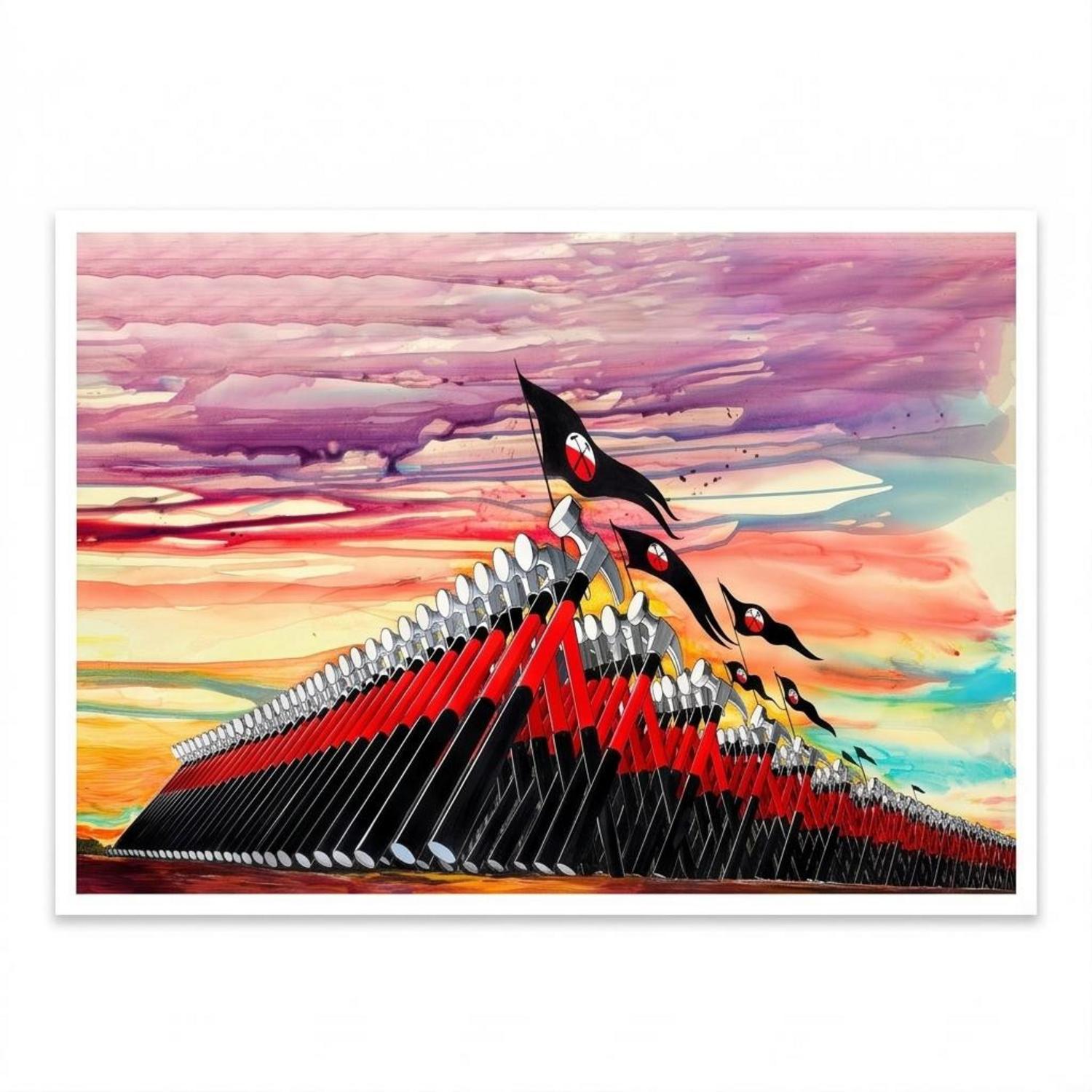 Pink Floyd Poster - The Wall Marching Hammers Drawing Art Pink Floyd Poster - The Wall Marching Hammers Drawing Art