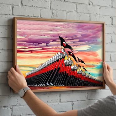 Pink Floyd Poster - The Wall Marching Hammers Drawing Art