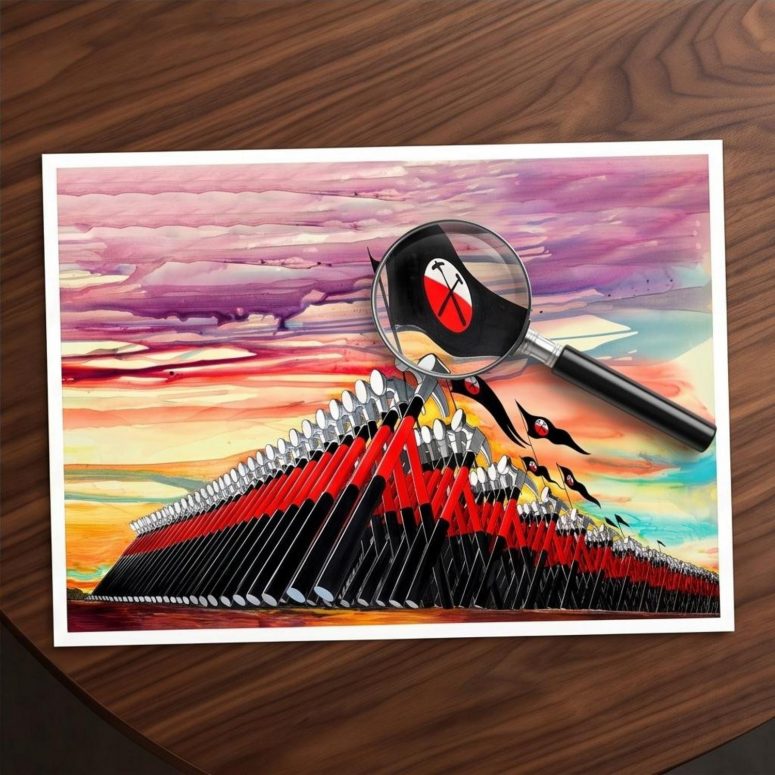 Pink Floyd Poster - The Wall Marching Hammers Drawing Art Pink Floyd Poster - The Wall Marching Hammers Drawing Art