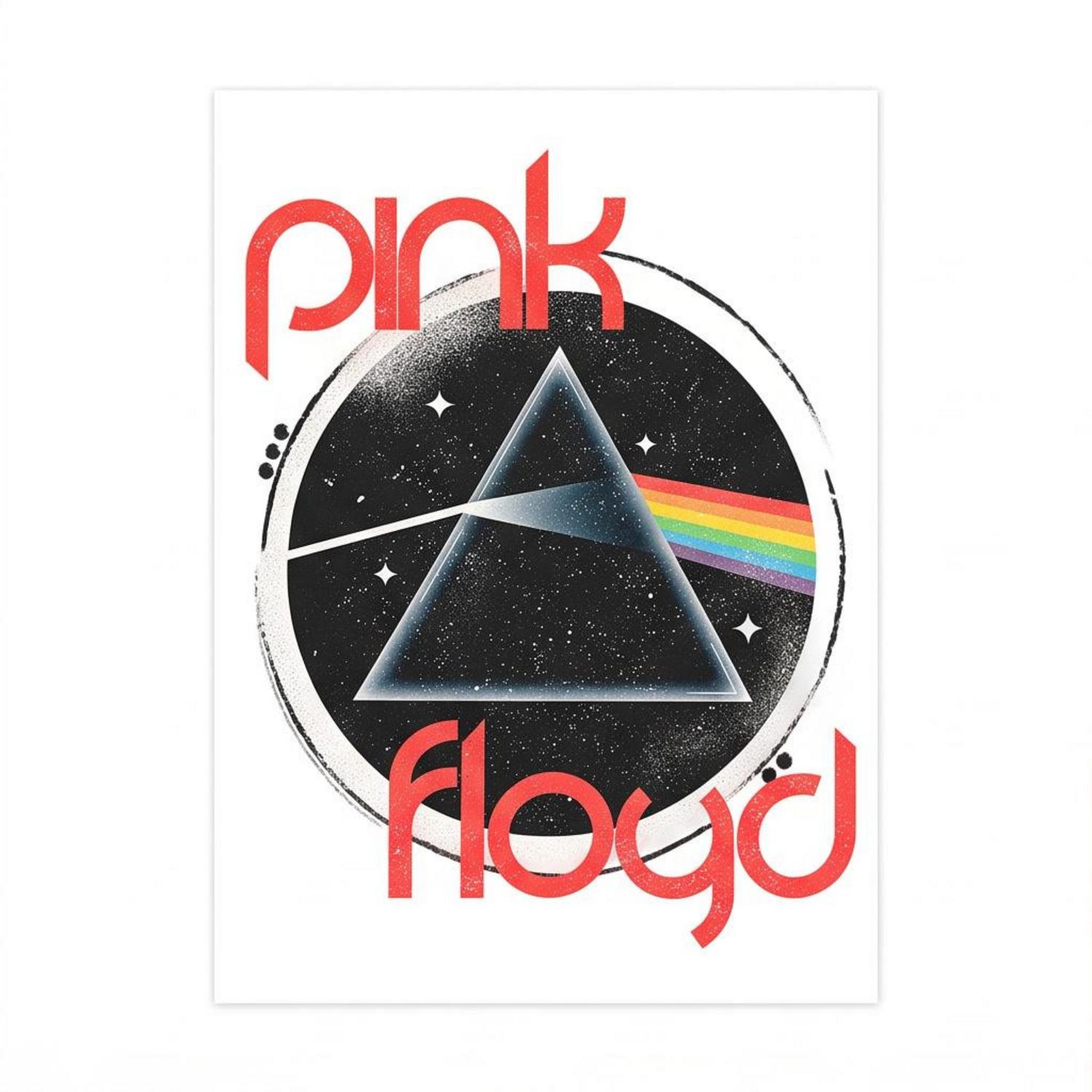 Pink Floyd Poster - Vintage Dark Side Of The Moon Circle Focus Pink Floyd Poster - Vintage Dark Side Of The Moon Circle Focus