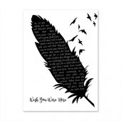 Pink Floyd Poster - Wish You Were Here Lyrics Black Feather
