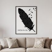 Pink Floyd Poster - Wish You Were Here Lyrics Black Feather