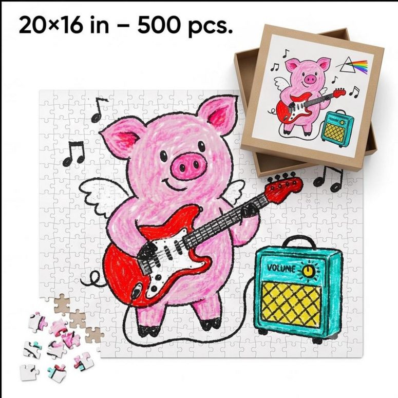 Pink Floyd Puzzle - Crayon Another Pig In he Band