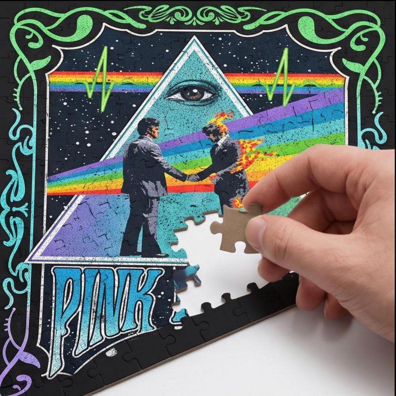 Pink Floyd Puzzle - Dark Side Of the Moon Wish You Were Here 1975 Pink Floyd Puzzle - Dark Side Of the Moon Wish You Were Here 1975