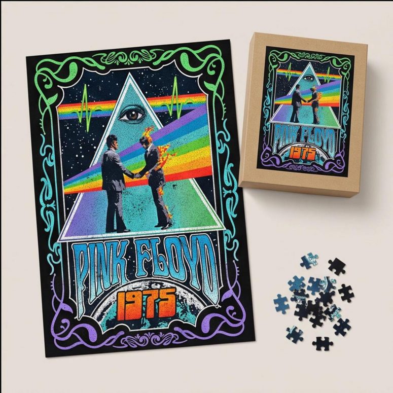Pink Floyd Puzzle - Dark Side Of the Moon Wish You Were Here 1975 Pink Floyd Puzzle - Dark Side Of the Moon Wish You Were Here 1975