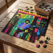 Pink Floyd Puzzle - Psychedelic Colors Members Pink Floyd Puzzle - Psychedelic Colors Members
