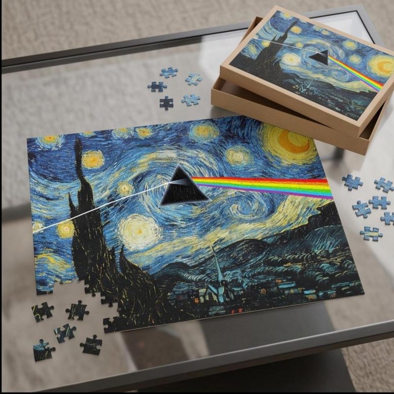 Pink Floyd Puzzle - Starry Night Dark Side Of The Moon Van Gogh
