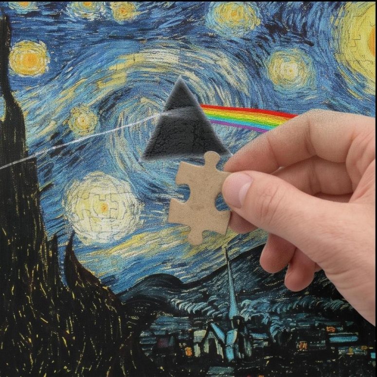 Pink Floyd Puzzle - Starry Night Dark Side Of The Moon Van Gogh