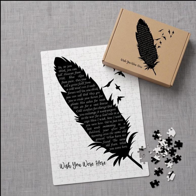 Pink Floyd Puzzle - Wish You Were Here Lyrics Black Feather Pink Floyd Puzzle - Wish You Were Here Lyrics Black Feather