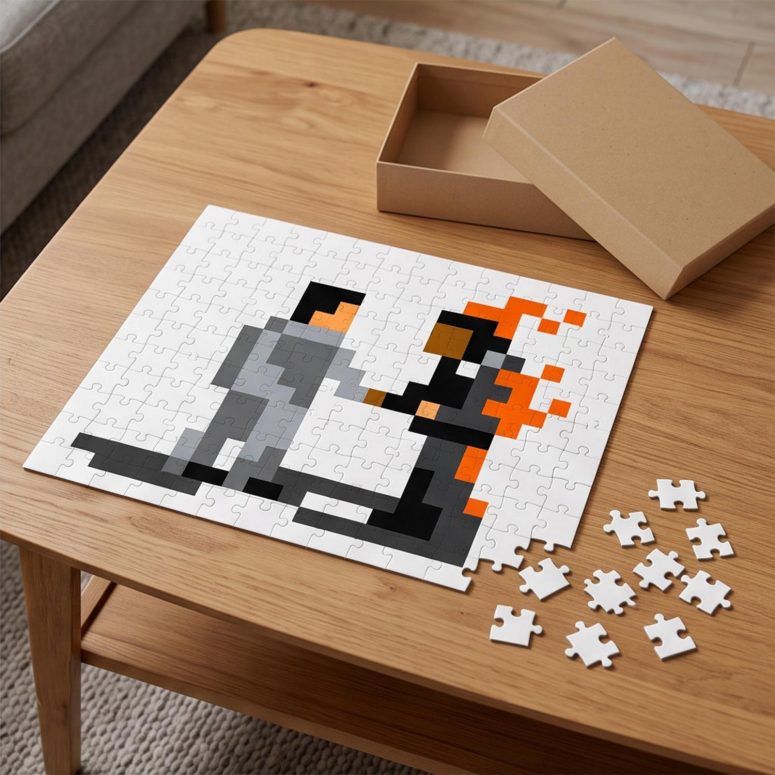 Pink Floyd Puzzle - Wish You Were Here ShakeHand Pixel Art