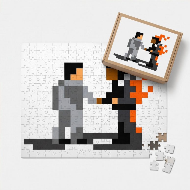 Pink Floyd Puzzle - Wish You Were Here ShakeHand Pixel Art
