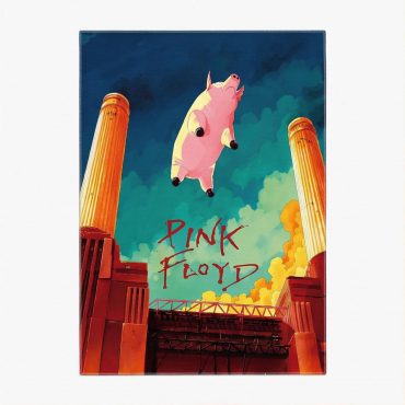 Pink Floyd Rug - Animals Flying Pig Comic Style Art Print Pink Floyd Rug - Animals Flying Pig Comic Style Art Print
