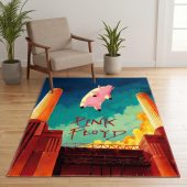 Pink Floyd Rug - Animals Flying Pig Comic Style Art Print