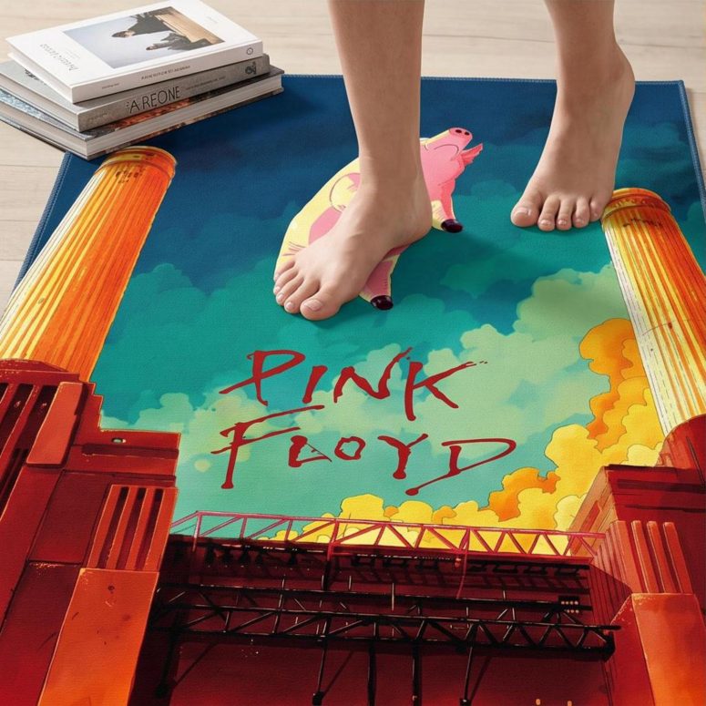 Pink Floyd Rug - Animals Flying Pig Comic Style Art Print