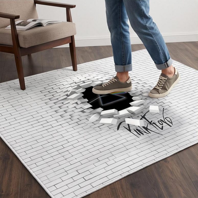 Pink Floyd Rug - Brick In The Wall 3D