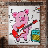 Pink Floyd Rug - Crayon Another Pig In he Band