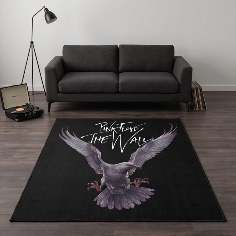 Pink Floyd Rug - Death Raven Bird The Wall Pink Floyd Rug - Death Raven Bird The Wall