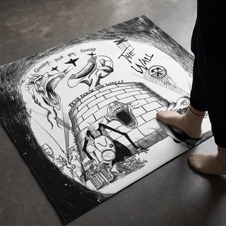 Pink Floyd Rug - Goodbye Blue Sky Tear Down The Wall Pink Floyd Rug - Goodbye Blue Sky Tear Down The Wall