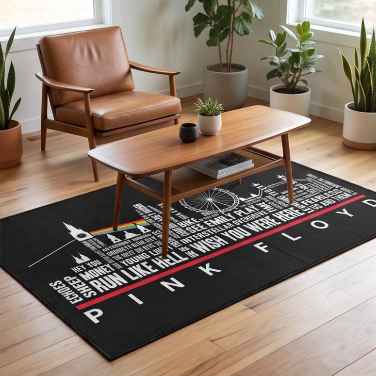 Pink Floyd Rug - London Typography Album Art