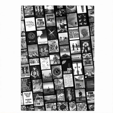 Pink Floyd Rug - Pink Floyd Artwork Poster Collage Black White