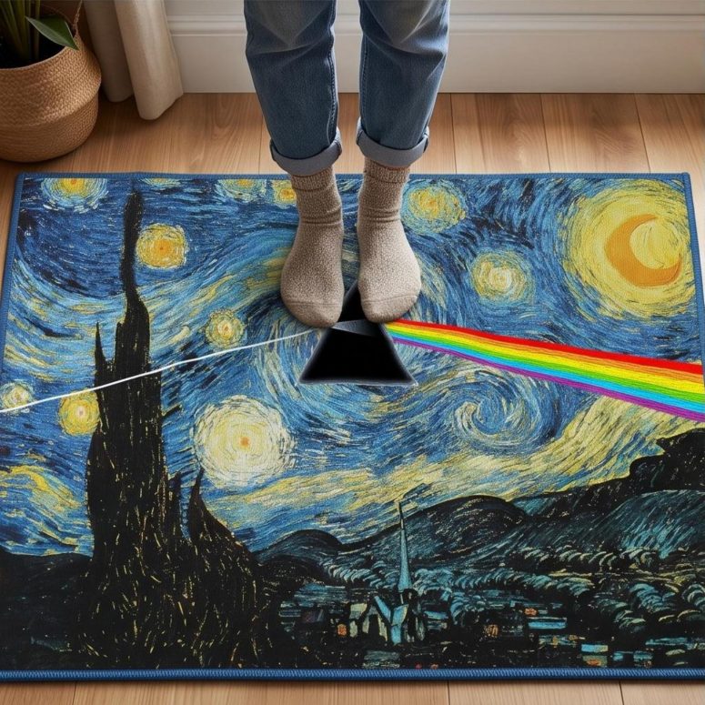 Pink Floyd Rug - Starry Night Dark Side Of The Moon Van Gogh
