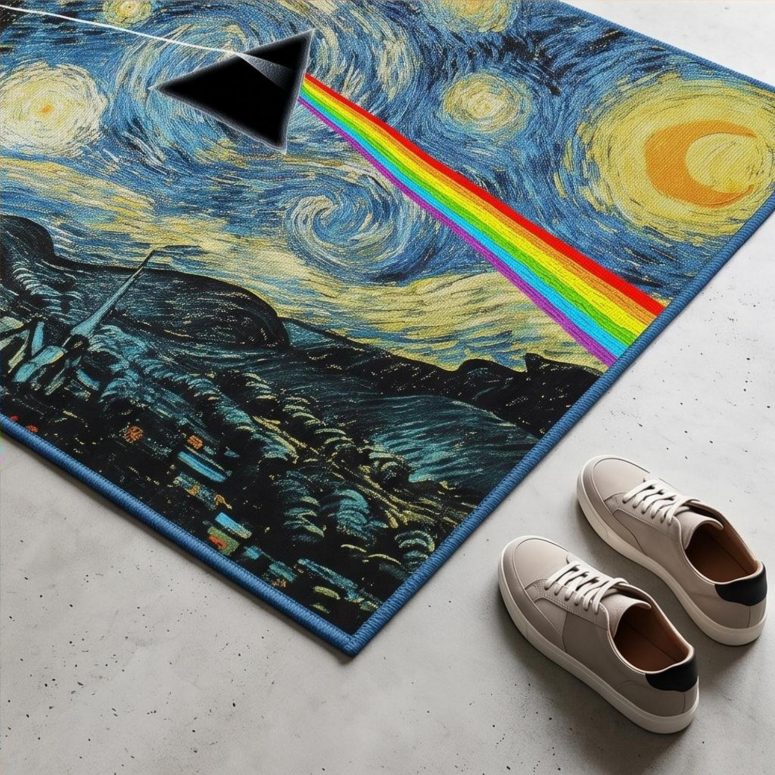 Pink Floyd Rug - Starry Night Dark Side Of The Moon Van Gogh