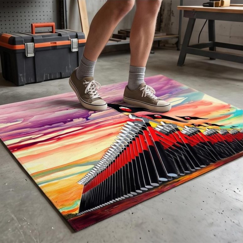 Pink Floyd Rug - The Wall Marching Hammers Drawing Art