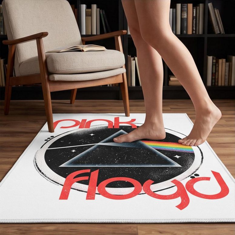 Pink Floyd Rug - Vintage Dark Side Of The Moon Circle Focus