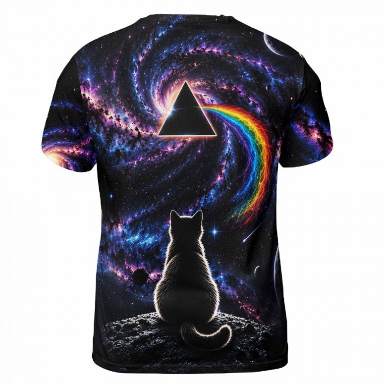 Pink Floyd Shirt - The Dark Side of Curiosity Cat And Universe Pink Floyd Shirt - The Dark Side of Curiosity Cat And Universe