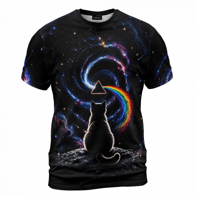 Pink Floyd Shirt - The Dark Side of Curiosity Cat And Universe Pink Floyd Shirt - The Dark Side of Curiosity Cat And Universe
