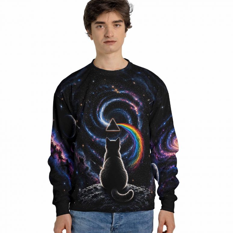 Pink Floyd Shirt - The Dark Side of Curiosity Cat And Universe Pink Floyd Shirt - The Dark Side of Curiosity Cat And Universe