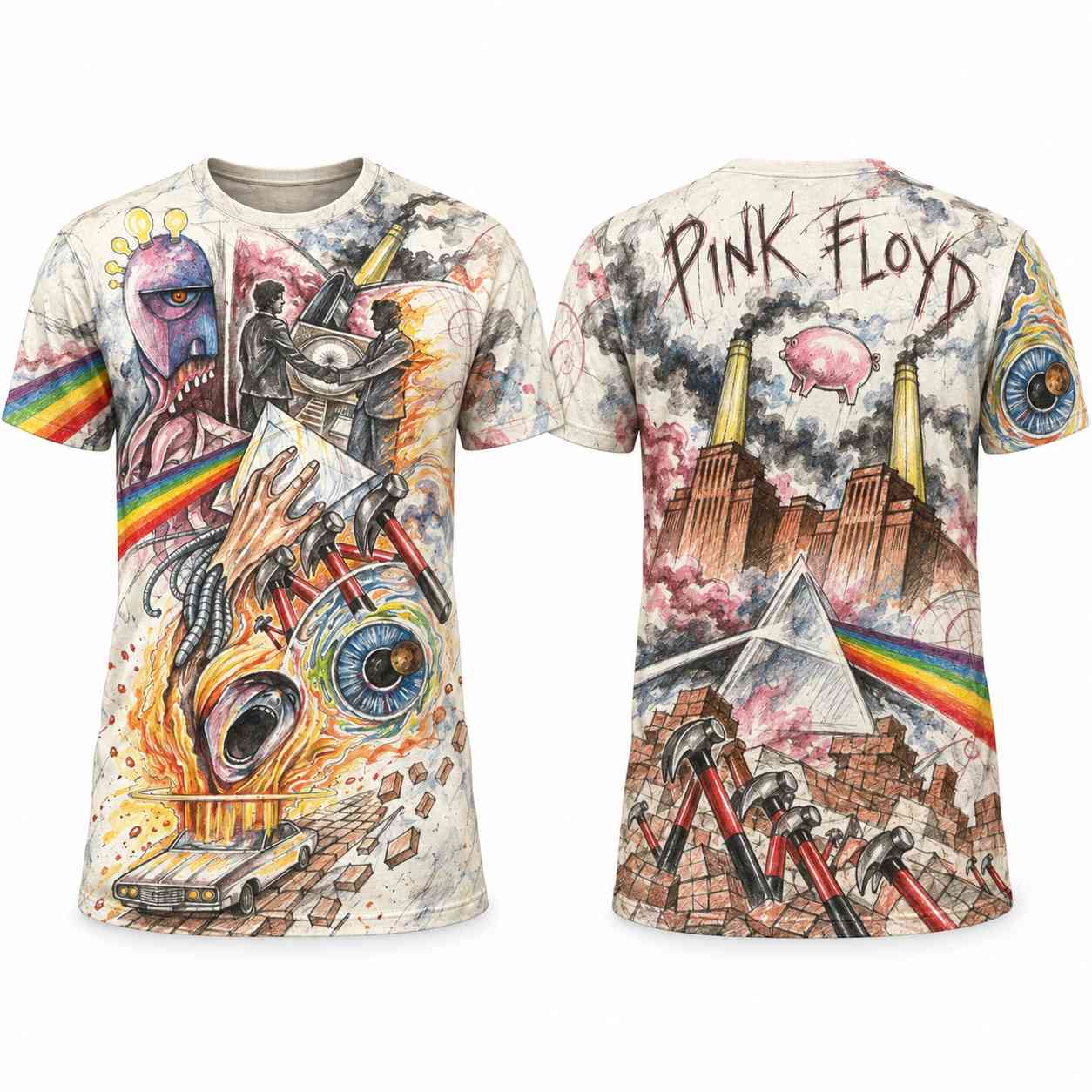Pink Floyd Shirt - The Depth Of Agony Screaming Face DSOTM The Wall Pink Floyd Shirt - The Depth Of Agony Screaming Face DSOTM The Wall